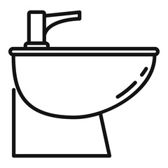 Equipment bidet icon, outline style