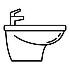 Furniture bidet icon, outline style