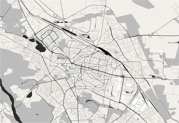 map of the city of Craiova, Romania