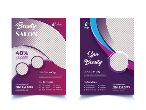 Beauty Salon Flyer, Hair Salon Flyer, Spa Salon Flyer, Hairdresser Flyer, Beauty cosmetics Flyer, Spa Center, Beauty center, Print Ready Editable Template Brochure Cover Design