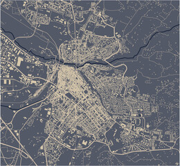 map of the city of Sassari, Italy