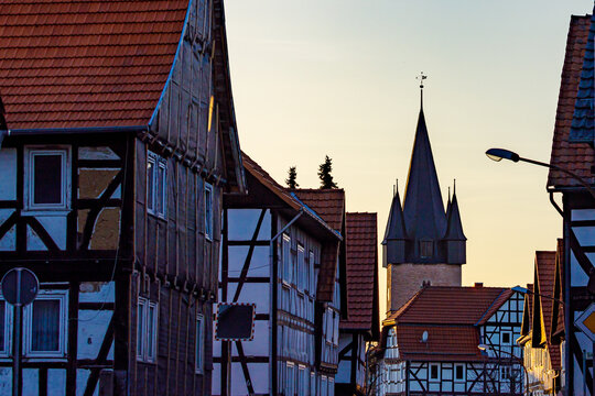The village an church of Netra in Hesse Germany	