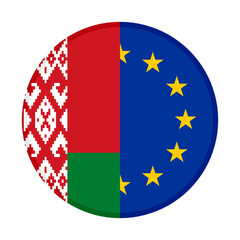 round icon with belarus and european union flags