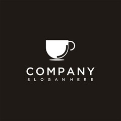 drinking cup silhouette logo design