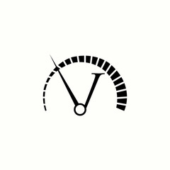logo letter v with icon Speedometer vector design	