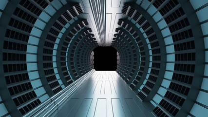 Sci-fi background corridor room smart future abstract 3d rendering