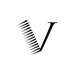 logo letter v abstract line vector design	