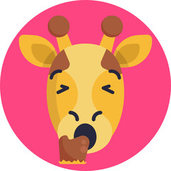 Giraffe Emoji Icon. Vector Illustration.