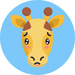 Giraffe Emoji Icon. Vector Illustration.