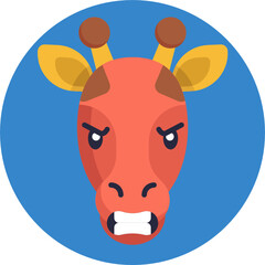 Giraffe Emoji Icon. Vector Illustration.