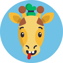 Giraffe Emoji Icon. Vector Illustration.