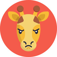 Giraffe Emoji Icon. Vector Illustration.