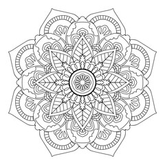 Mandala. Ethnic decorative elements. Hand drawn background. Islam, Arabic, Indian, ottoman motifs.
