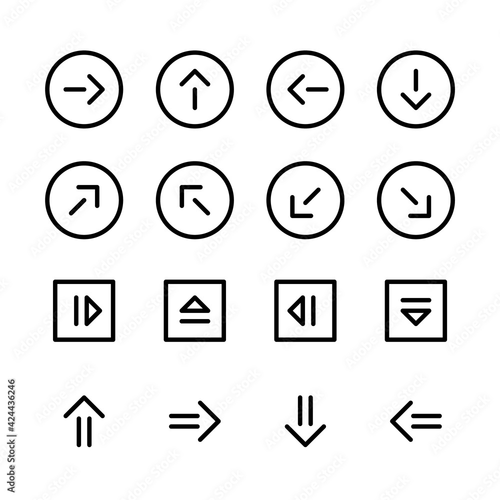 Poster pointers set. pixel perfect editable stroke ui