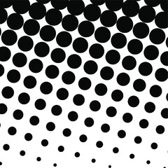 Black polka dot halftone background. Vector illustration.