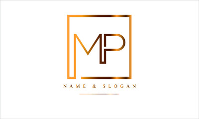 PM, MP, P, M abstract letters logo monogram