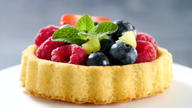 delicious berry fruit tart or tartlet