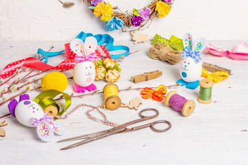 Fototapeta premium Festive Easter handmade concept