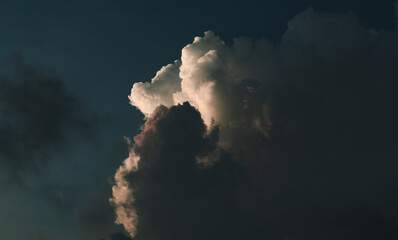 Dark and gloomy clouds gathering before the thunderstorm.