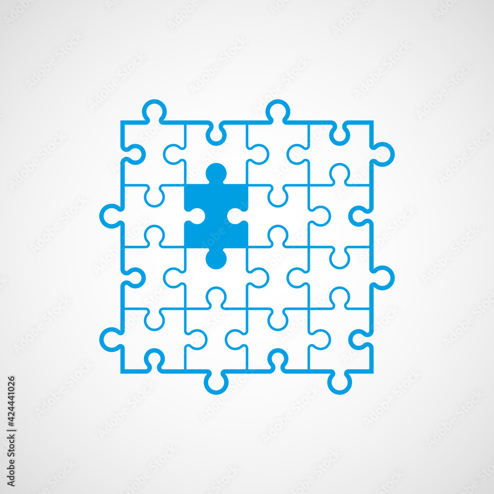 Poster a lot of piece flat puzzle pattern presentation. many step puzzles business background. simple patte