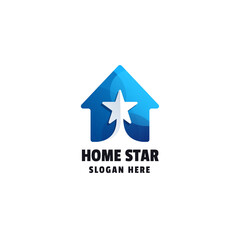 Obraz premium Home Star Gradient Logo Template