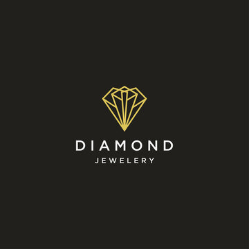 Luxurious gold diamond logo icon design template vector illustration