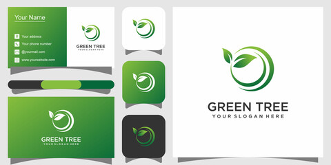 tree logo design and business card