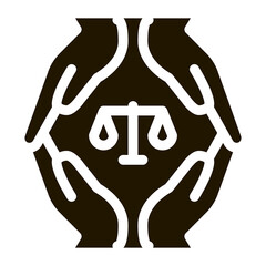 different race rigths glyph icon vector. different race rigths sign. isolated symbol illustration