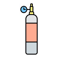 Vector Oxygen Cylinder Outline Icon Design