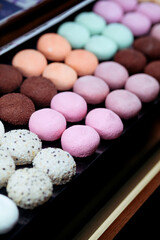 Japanese ice cream Mochi in rice dough. Traditional Japanese dessert 