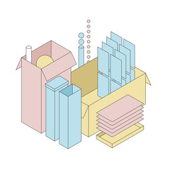 Delivery and shipping carton package. Cardboard boxes