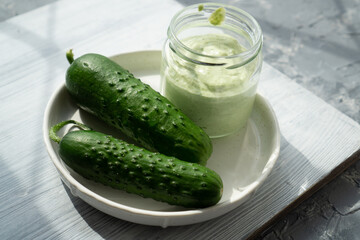 Vitamins and trace elements in yoghurt cream with cucumbers with green peas