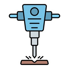 Vector Jackhammer Outline Icon Design