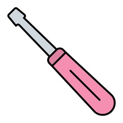 Vector Screwdriver Outline Icon Design