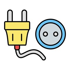 Vector Plug Outline Icon Design