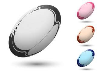 realistic sports ball for playing rugby. Team sports. Active lifestyle. Isolated color vector on white background