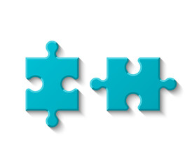 Obraz premium Puzzle two piece business presentation infograph. 2 Step process diagram. Section compare banner.