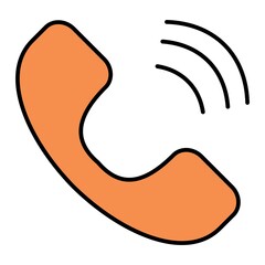 Vector Call Outline Icon Design