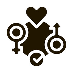 gender tolerance glyph icon vector. gender tolerance sign. isolated symbol illustration