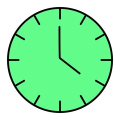 Vector Clock Outline Icon Design