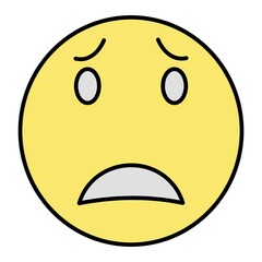 Vector Afraid Outline Icon Design