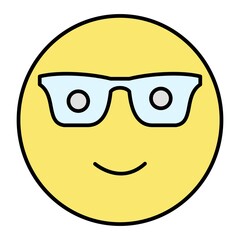 Vector Nerd Outline Icon Design