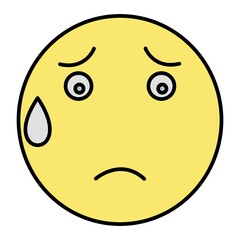 Vector Embarrassed Outline Icon Design