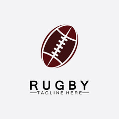 Rugby Ball American Football Icon Vector Logo Template