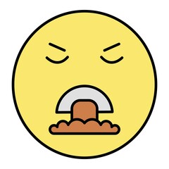 Vector Vomiting Outline Icon Design