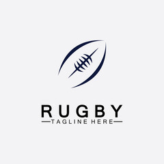Rugby Ball American Football Icon Vector Logo Template