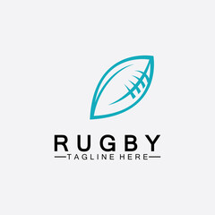 Rugby Ball American Football Icon Vector Logo Template