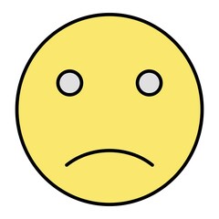 Vector Sad Outline Icon Design