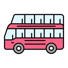 Vector Double Decker Bus Outline Icon Design