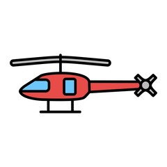 Vector Helicopter Outline Icon Design